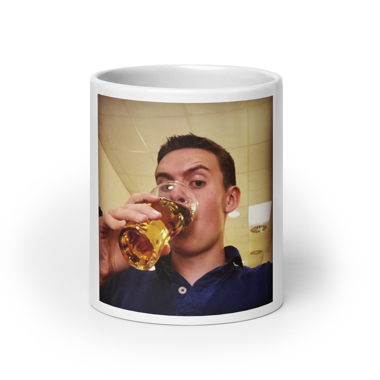 Devin's face, on a mug, as promised.